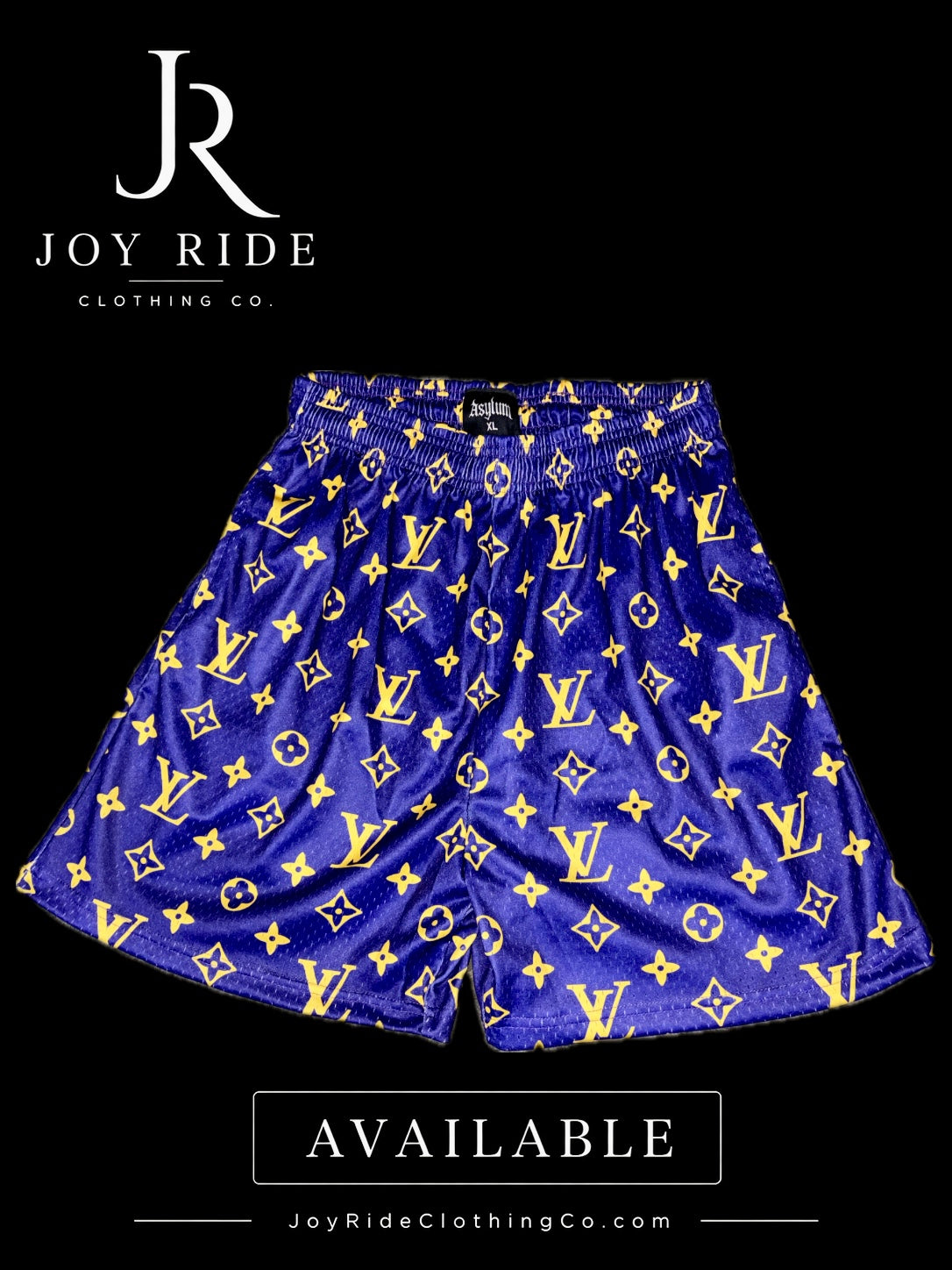 ASYLUM Purple/Yellow LV Shorts (Size XL)