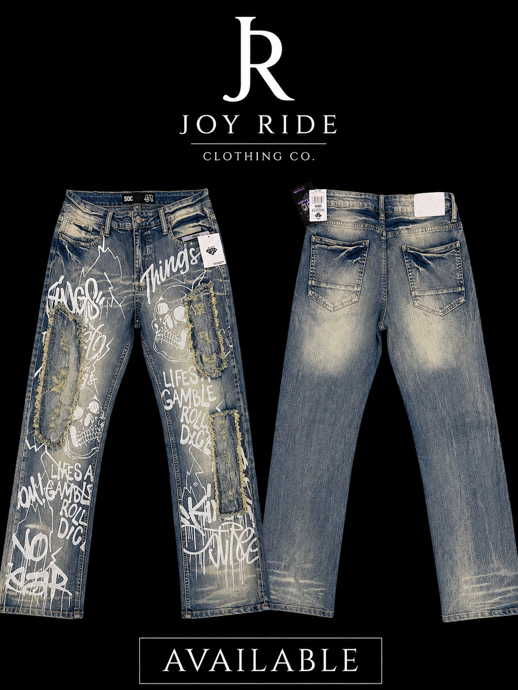 By State Of Crew Light Tint Distressed Jeans (Size 34 x 32)
